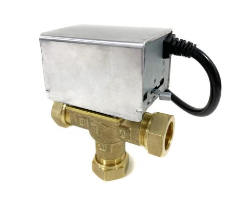 EPH Controls 22mm Compression 3 Port Mid Position Motorised Valve B322PF