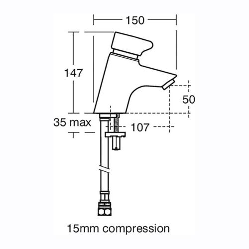 Ideal Standard Armitage Shanks Avon 21 Push Button Self Closing Mixer Tap B8263AA