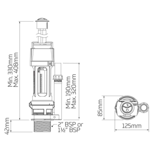 Thomas DudleyNiagara Mechanical Dual Flush Valve with Chrome button 313348