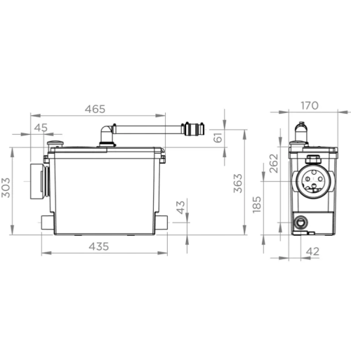 Saniflo Sanipack Pro Up Macerator Pump 6052