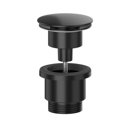 Viva Round Black Clicker Unslotted Basin Waste BW002/B