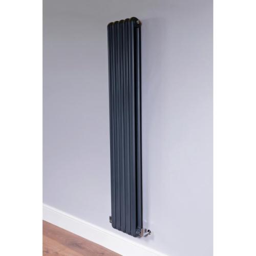 DQ Heating Cassius Vertical 1800mm x 230mm Anthracite 3147BTU CASSIUS180/3-A