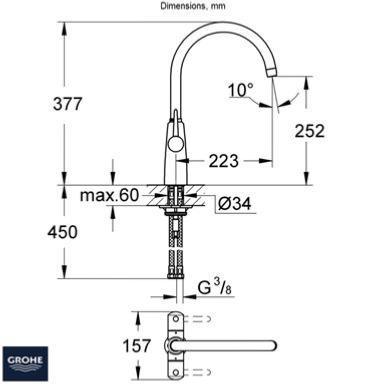 Grohe Ambi 2 Handed Kitchen Sink Mixer 30189000