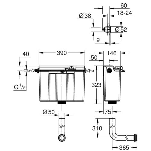 GROHE Concealed Flushing Cistern 39054000