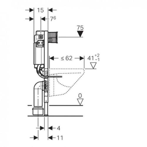 Geberit Kappa Duofix 820mm Wall Mounting Toilet Frame with UP200 Cistern Included 111.260.00.1