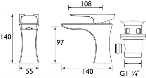 Bristan Hourglass Basin Mixer Tap Chrome HOU ES BAS C