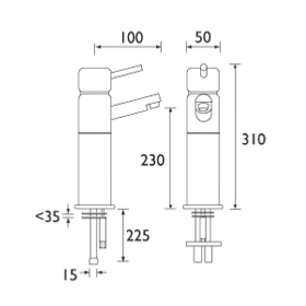 Bristan Prism Tall Basin Mixer Tap PM TBAS C