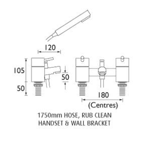 Bristan Prism Pillar Bath Shower Mixer PM BSM C