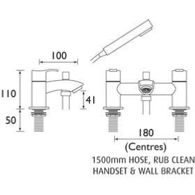 Bristan Capri Pillar Bath Shower Mixer Tap CAP BSM C
