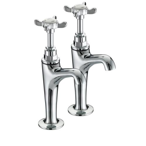 Bristan 1901 High Neck Pillar Taps Chrome Plated N HNK C