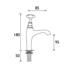 Bristan 1901 High Neck Pillar Taps Chrome Plated N HNK C