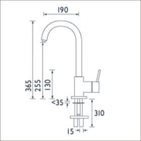 Bristan Prism Monobloc Sink Mixer Chrome Plated PM SNK C