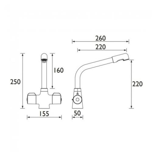 Bristan Manhattan Easyfit Mono Sink Mixer Tap White MH SNK EF WHT