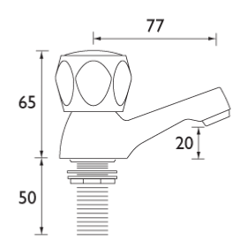 Bristan Club Basin Taps with Metal Heads Chrome Plated VAC 1/2 C MT