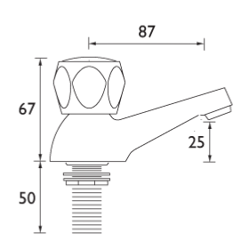 Bristan Club Bath Taps with Metal Heads Chrome Plated VAC 3/4 C MT