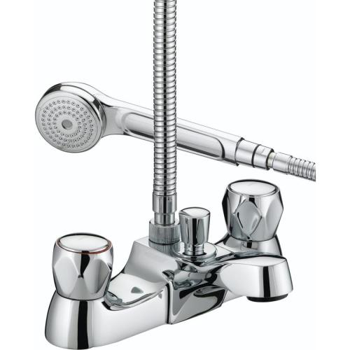 Bristan Club Luxury Bath Shower Mixer with Metal Heads Chrome Plated VAC LBSM C MT
