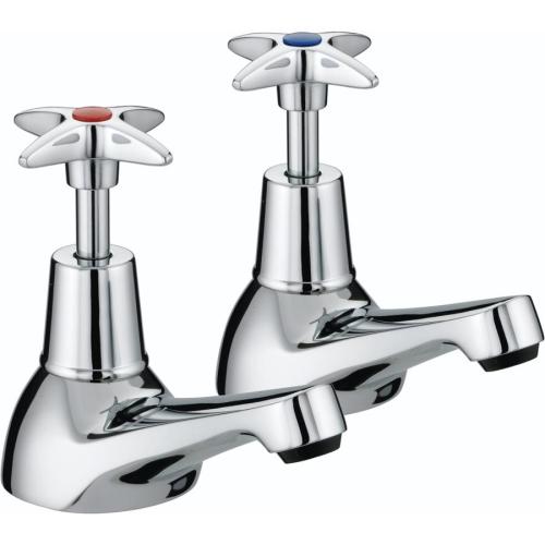 Bristan Chrome Plated Cross Top Bath Taps VAX 3/4 C