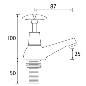 Bristan Chrome Plated Cross Top Bath Taps VAX 3/4 C