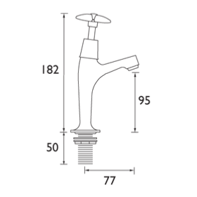 Bristan Cross Top High Neck Pillar Chrome Plated Taps VAX HNK C