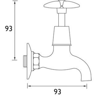Bristan Value Crosshead Bib Taps, Chrome VAX BIB C