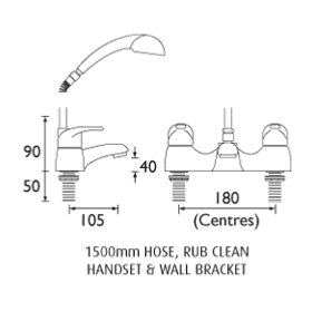 Bristan Java Deck Mounted Bath Shower Mixer J BSM C