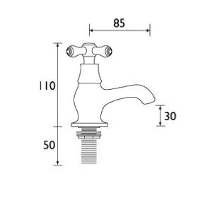 Bristan Colonial Bath Taps Chrome K 3/4 C