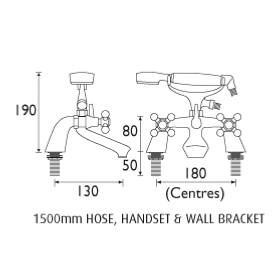 Bristan Regency Luxury Bath Shower Mixer Tap Chrome R LBSM C