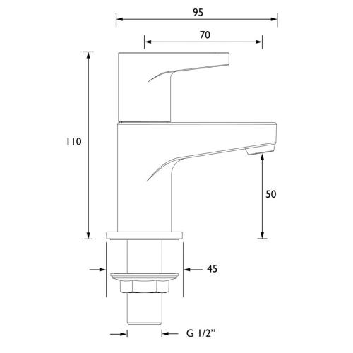 Bristan Quest Basin Taps Chrome Plated QST 1/2 C