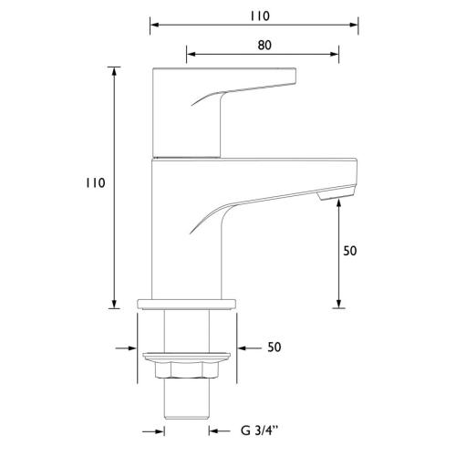Bristan Chrome Plated Quest Bath Taps QST 3/4 C