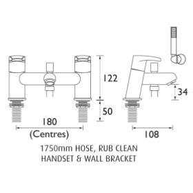 Bristan Orta Bath Shower Mixer Chrome Plated OR BSM C