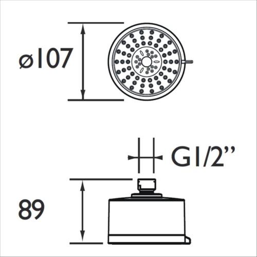 Bristan Multi Function Fixed Head FHC CTRD02 C