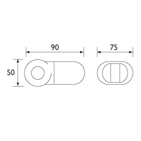 Bristan Round Slider Bracket 25mm Chrome Plated SLID100 C