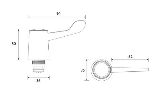 Bristan Basin Tap Reviver With Lever Handles R 1/2 LEV