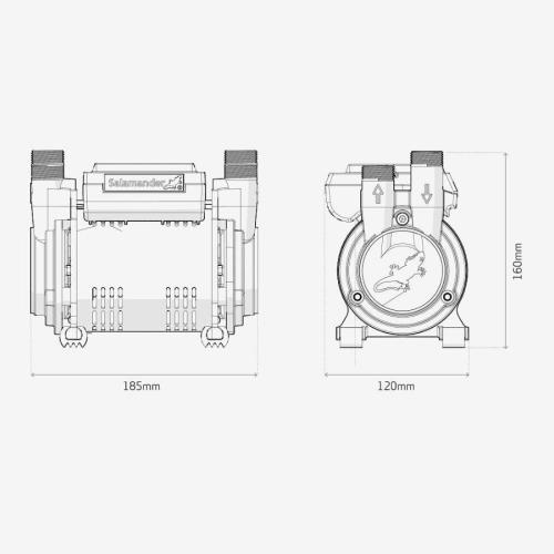 Salamander CT75 XTRA 2.0 Bar Positive Twin Shower Pump