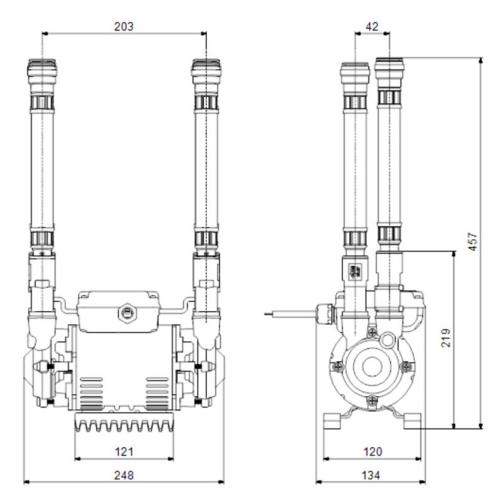 Grundfos Amazon STP-1.5 Bar Positive Twin Impeller Shower Pump 96787446