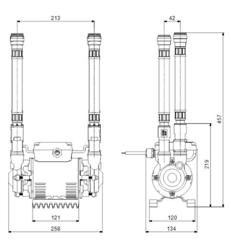 Grundfos Amazon STP-3.0 Bar Twin Positive Head Shower Pump 96787466