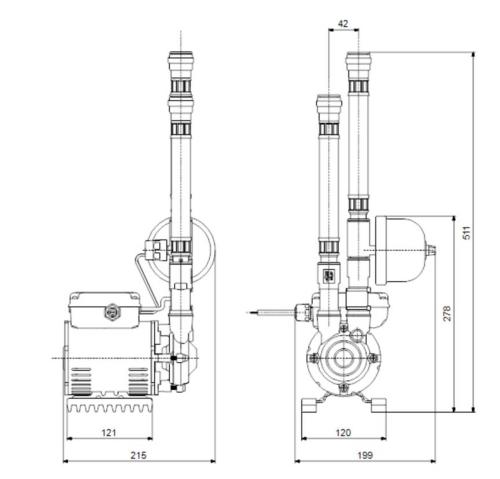 Grundfos Amazon SSN-3.0 Bar Universal Head Single Impeller Shower Pump 96787512
