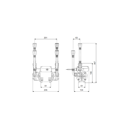 Grundfos STR2-2.0C Twin Impeller Shower Pump 98950217