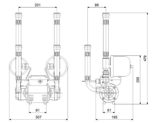 Grundfos STR2-2.0 CN Universal Twin Impeller Regenerative Shower Pump 98950220