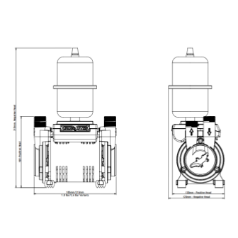 Salamander CT60 Bathroom 1.8 Bar Twin Positive Head Regenerative Shower and Bathroom Pump