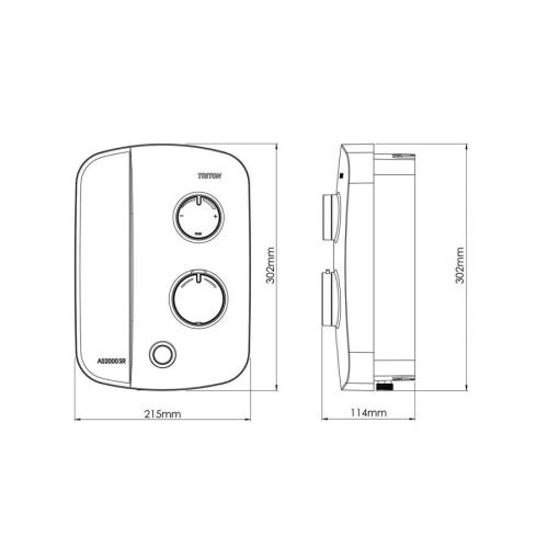 Triton AS2000SR Thermostatic Power Shower White - Silent Running