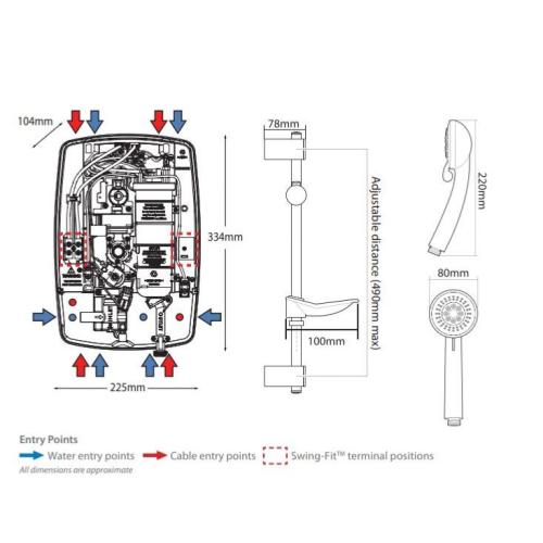 Triton T80Z SP8001ZFF 10.5kW Fast Fit Electric Shower White/Chrome