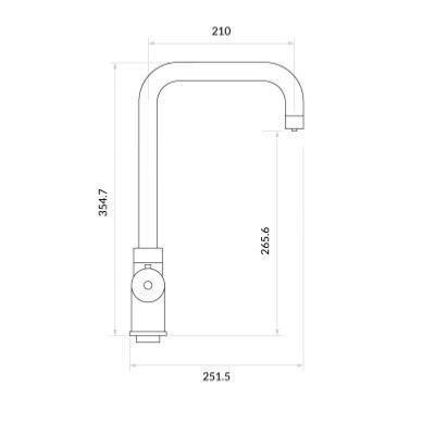 Calmag 3in1 Square Neck Boiling Water Tap Nickel DWFK-CALHWT-BN-SQUARE