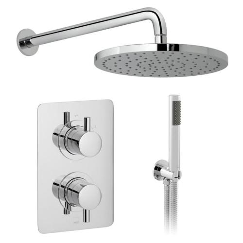 Vado DX Celsius 2 Outlet Thermostatic Shower Set Square Back Plate DX-172251-CELSQ-CP