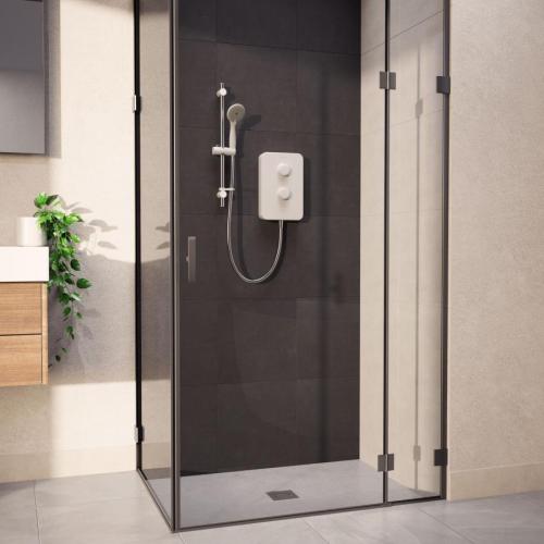 Aqualisa E2 APL Electric Shower with 3 Mode Handset 8.5kW Multifit in White E2W85