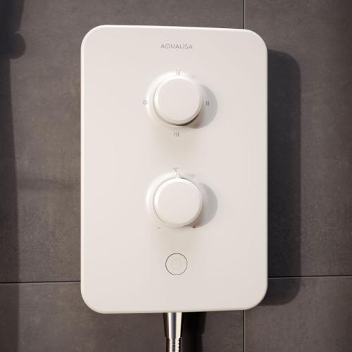 Aqualisa E2 APL Electric Shower with 3 Mode Handset 8.5kW Multifit in White E2W85