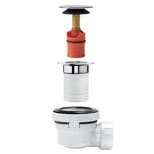 Wirquin Nano 6.7 Quick Clac All-in-One Basin Waste & Trap Chrome 30724233