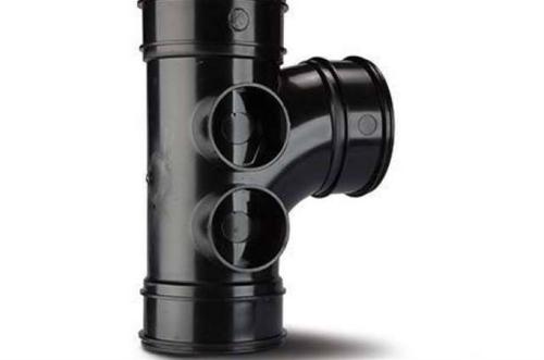 Polypipe Single Branch 4in/110mm. 92?? (4 Boss). (Triple Socket) SWT26B