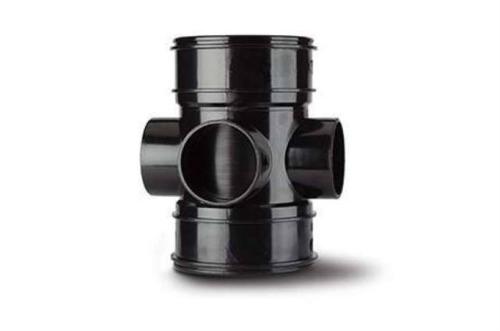 Polypipe Three Way Bossed Pipe 4in/110mm. Double Socket SWE60B