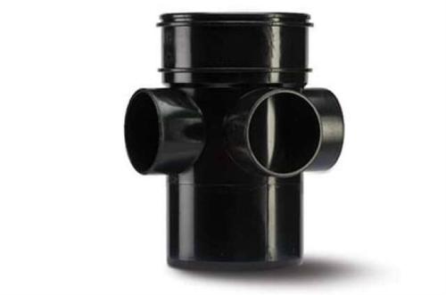 Polypipe Three Way Bossed Pipe 4in/110mm. Single Socket SWE59B